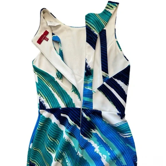 ❤️ Saks Fifth Avenue Red Label Floral Cutout Back Dress Size Large - Picture 5 of 7